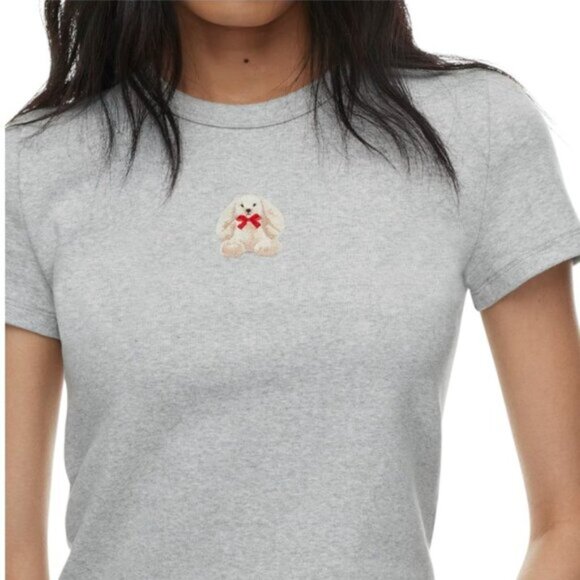 Aritzia Sunday Best Besthug™ Little Ribbed Grey T-shirt - Picture 1 of 7